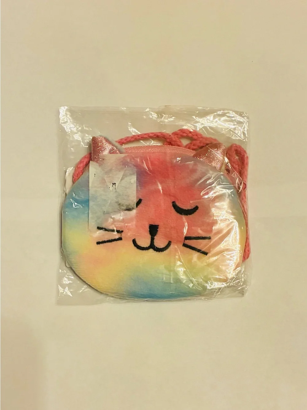Kids Cute Rainbow Cat Crossbody Bag - Pink Strap
